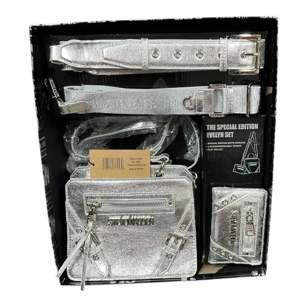 Steve Madden - NWT - Metallic Silver Bag and Wallet Set